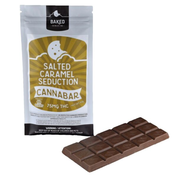 Baked Edibles – Chocolate Bar – Salted Caramel Seduction 75mg THC | Cheapweed.io Canada