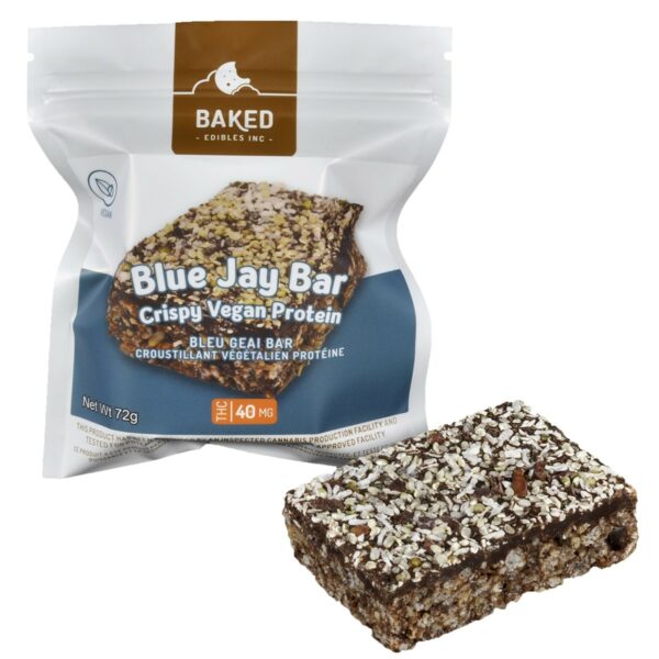 Baked Edibles – Crispy Vegan Blue Jay Bar 40mg THC | Cheapweed.io Canada