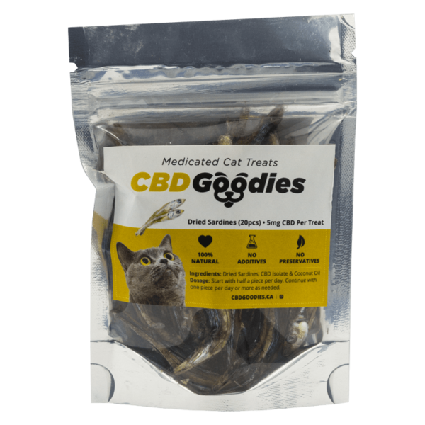 CBD Goodies – Medicated Cat Treats – Dried Sardines – 100mg CBD | Cheapweed.io Canada