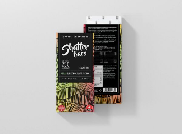 Euphoria Extractions – Shatter Bars – Vegan Dark Chocolate (Sugar Free) – Sativa – 250mg THC | Cheapweed.io Canada