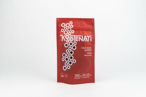 Kootenay Labs – Indica Gummies – Black Cherry – 200mg THC | Cheapweed.io Canada