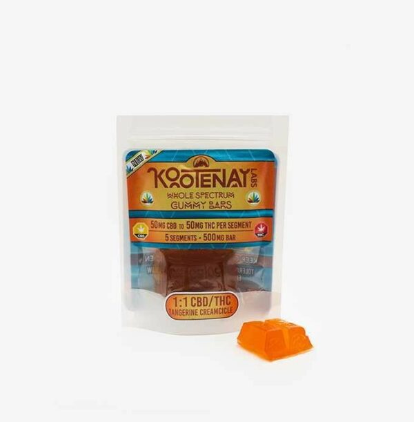 Kootenay Labs – 1:1 Tangerine Creamsicle Gummy – (500mg total) | Cheapweed.io Canada