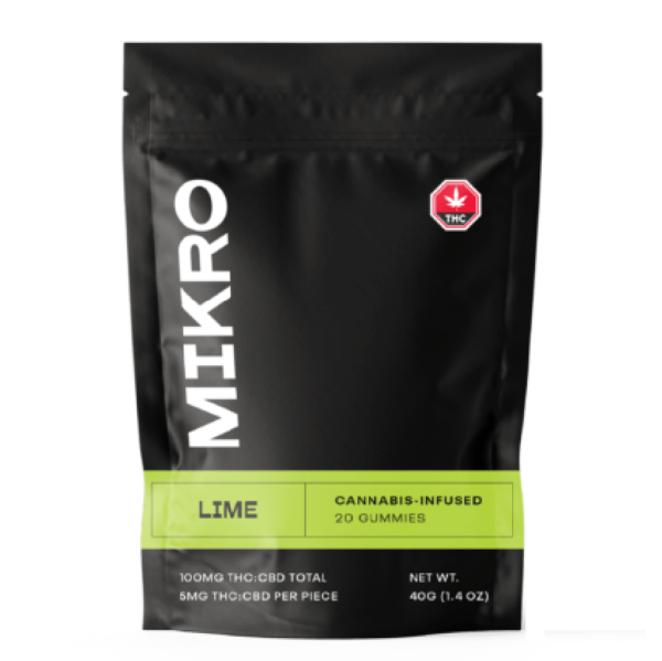 Mikro – 1:1 THC/CBD Gummies – 100mg – Lime | Cheapweed.io Canada