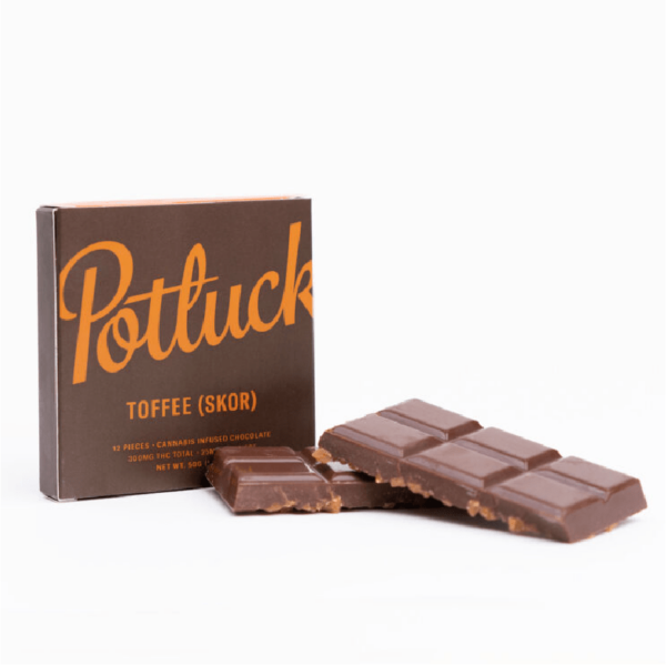 Potluck – Infused Chocolate – Toffee (Skor) – 300mg THC | Cheapweed.io Canada