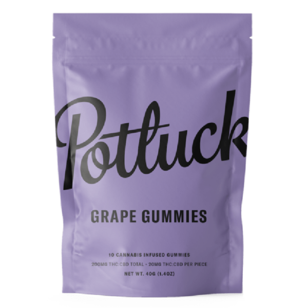 Potluck Extracts – Grape Gummies (1:1) – 100mg THC / 100mg CBD | Cheapweed.io Canada