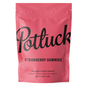 Potluck Extracts – Strawberry Gummies – 200mg THC | Cheapweed.io Canada