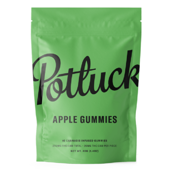 Potluck Extracts – Apple Gummies (1:1) – 100mg THC / 100mg CBD | Cheapweed.io Canada