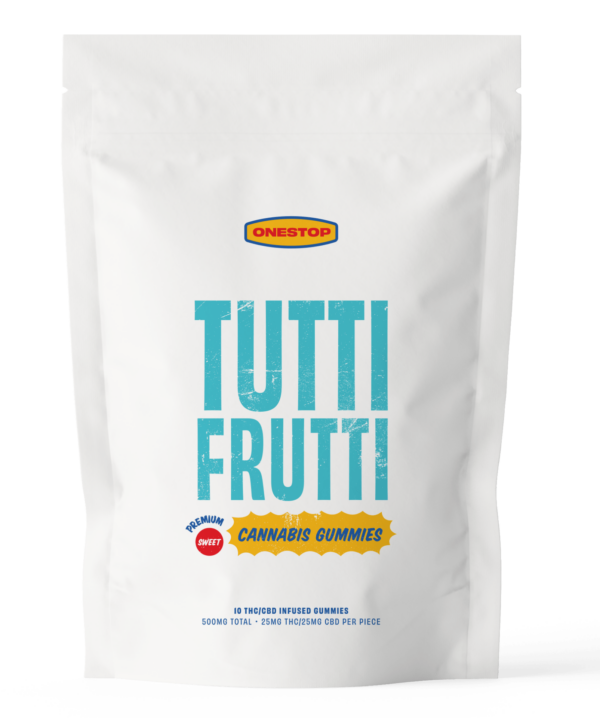 OneStop – Tutti Frutti 1:1 Gummies – 250mg THC / 250mg CBD | Cheapweed.io Canada