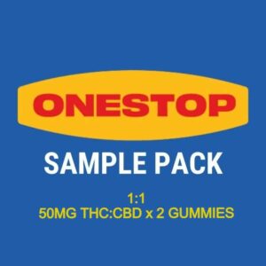 Onestop – Sample Pack – 1:1 – (50mg CBD:THC x 2 Gummies) | Cheapweed.io Canada